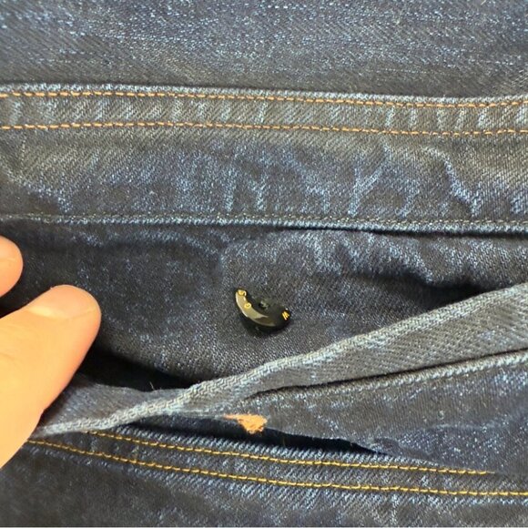 Vintage G-Star Men's Sz 40x31 Staq 3D Tapered Dark Indigo Denim Jeans Button Fly - Picture 12 of 13